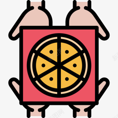 送披萨快餐76彩色图标图标