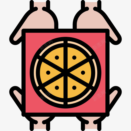 送披萨快餐76彩色图标svg_新图网 https://ixintu.com 彩色 快餐 送披
