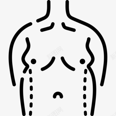 腹部整形手术21线性图标图标