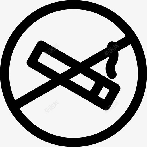 无烟香烟禁止图标svg_新图网 https://ixintu.com 停止 公共服务 无烟 热线 禁止 香烟