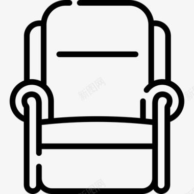 扶手椅家具49线性图标图标