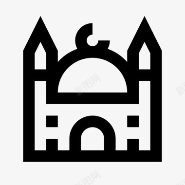 清真寺宗教33直系图标图标