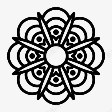 曼陀罗装饰花图标图标