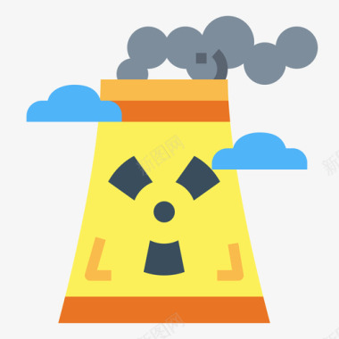 核能能源57平坦图标图标