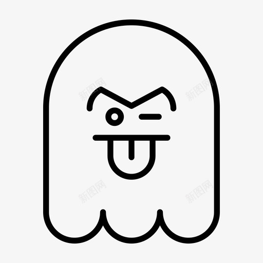 鬼魂嘘声万圣节图标svg_新图网 https://ixintu.com 1行 万圣节 嘘声 眨眼 舌头 表情 鬼魂