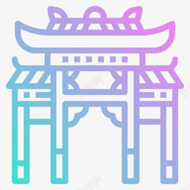 中国庙宇农历49年坡度图标图标