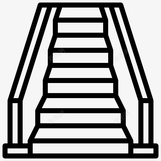台阶建筑73线性图标svg_新图网 https://ixintu.com 台阶 建筑 线性