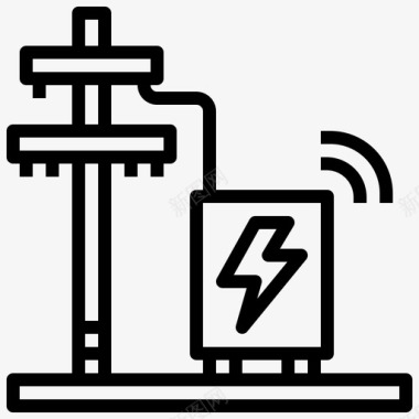 电线杆建筑和工具电气图标图标