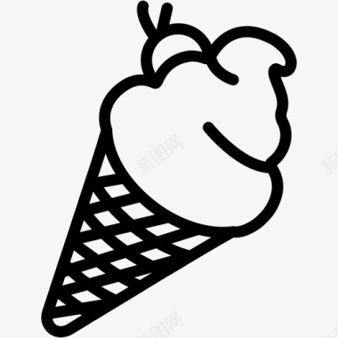 冰淇淋筒夏天甜甜图标图标