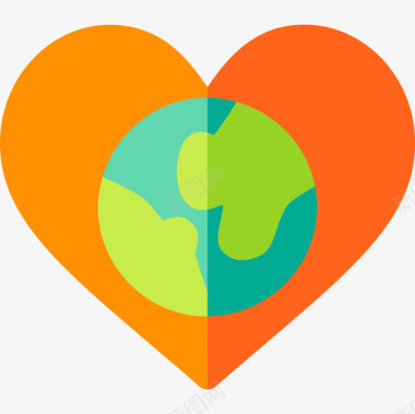 心脏地球母亲节15平淡图标图标