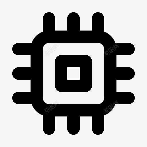 微芯片cpugpu图标svg_新图网 https://ixintu.com 图形 用户界面 芯片