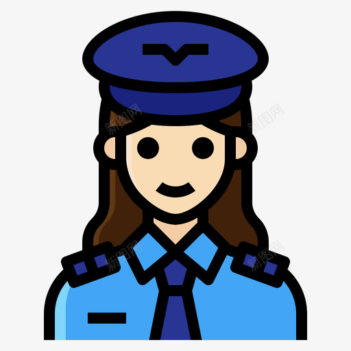 飞行员职业女性3线性颜色图标svg_新图网 https://ixintu.com 线性 职业女性 颜色 飞行员