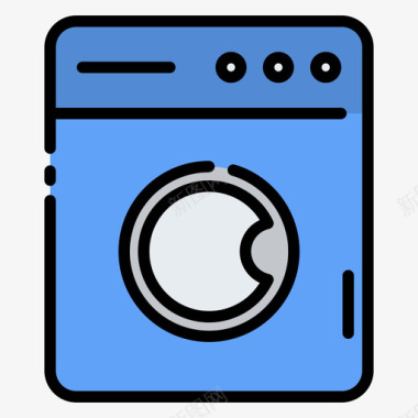 洗衣房公共服务1线性颜色图标图标