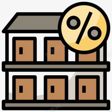 房地产贷款10线性颜色图标图标