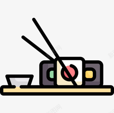 食物和餐厅84号餐厅线性颜色图标图标