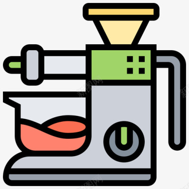 榨汁机厨房工具38线性颜色图标图标