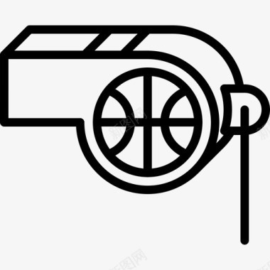 哨子篮球47直线型图标图标