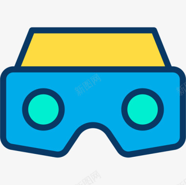 Ar眼镜虚拟现实50线性颜色图标图标