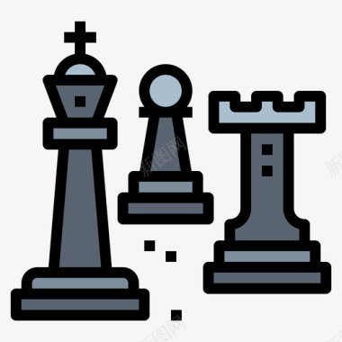国际象棋乐透3线颜色图标图标
