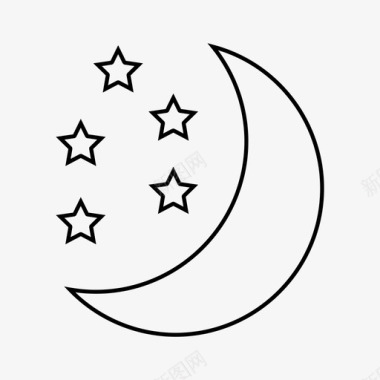 月亮夜晚睡眠图标图标