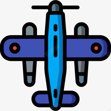 飞机航空42线颜色图标图标