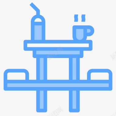 餐桌家用设备12蓝色图标图标