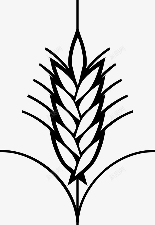 小麦穗粮食收获图标svg_新图网 https://ixintu.com 小麦 收获 粮食 麦穗