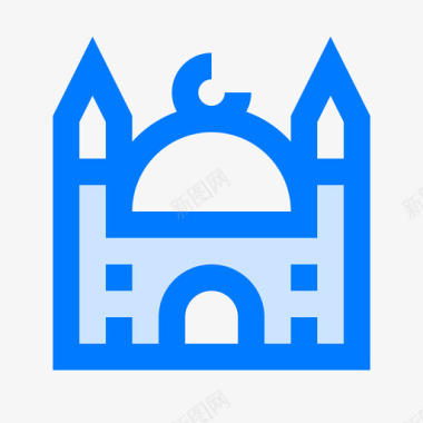 清真寺宗教35蓝色图标图标