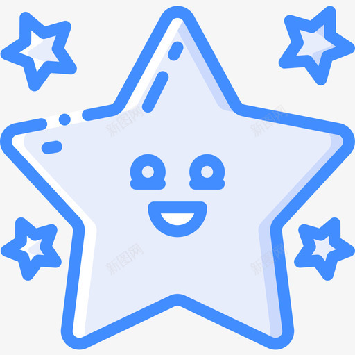 星星可爱的图标5蓝色svg_新图网 https://ixintu.com 可爱 图标 星星 爱的 蓝色