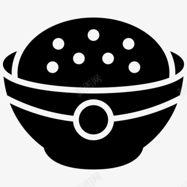 米饭饭碗食物Yummmyy字形图标图标