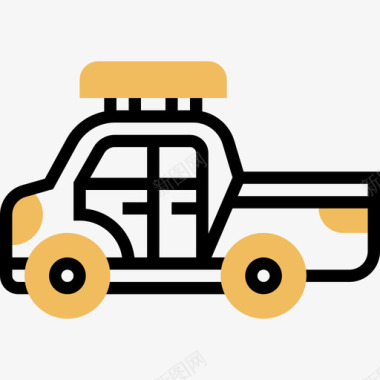 皮卡运输和车辆4黄色阴影图标图标