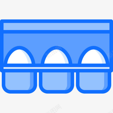 鸡蛋纸盒超市52蓝色图标图标