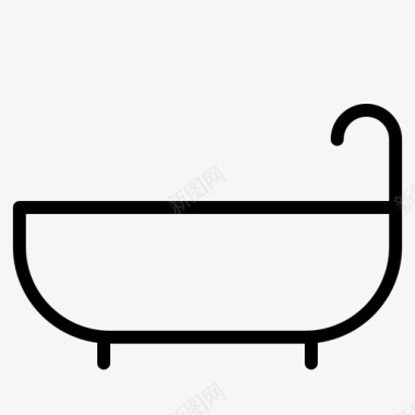 浴缸浴室窗帘图标图标