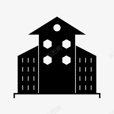 建筑物城市字形图标图标