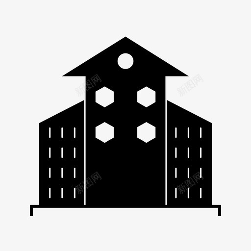 建筑物城市字形图标svg_新图网 https://ixintu.com 图标 城市 字形 建筑物