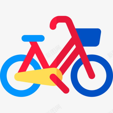自行车荷兰27扁平图标图标