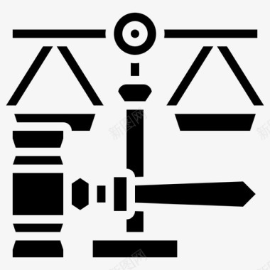 木槌天平法庭图标图标