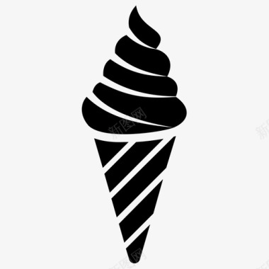 冰淇淋筒甜点冰锥图标图标