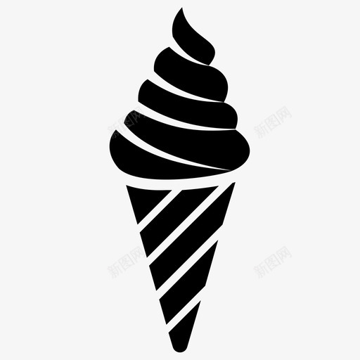 冰淇淋筒甜点冰锥图标svg_新图网 https://ixintu.com 供应商 冰淇淋 冰锥 图标 字形 甜点 甜甜