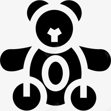 泰迪熊婴儿和玩具7填充图标图标