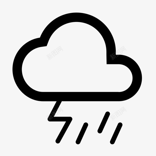 雷雨雨阵雨图标svg_新图网 https://ixintu.com 图标 圆形 天气 天气图 设置 阵雨 雷雨