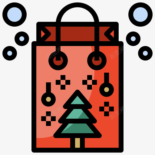 礼品袋圣诞317线性颜色图标svg_新图网 https://ixintu.com 圣诞 礼品袋 线性 颜色