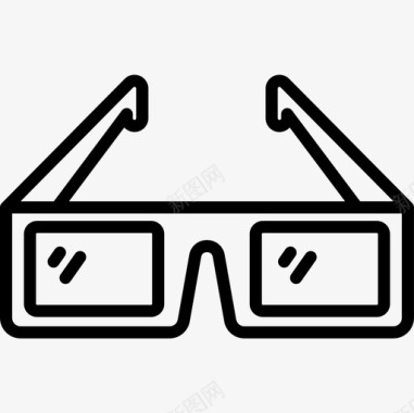 3d眼镜电影工业15线性图标图标