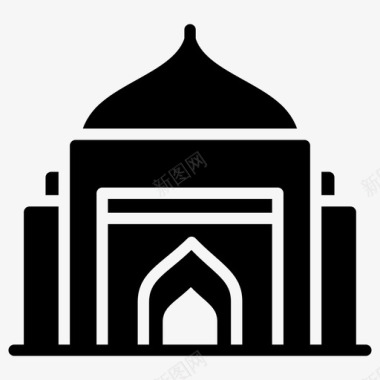 沙贾汗清真寺信德省纪念碑信德省地标图标图标