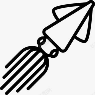 鱿鱼海鲜图标图标