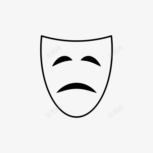 面具脸悲伤图标svg_新图网 https://ixintu.com 微笑 悲伤 戏剧 面具