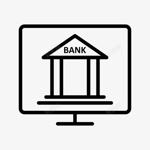 网上银行网上服务图标svg_新图网 https://ixintu.com 服务 网上 网上银行