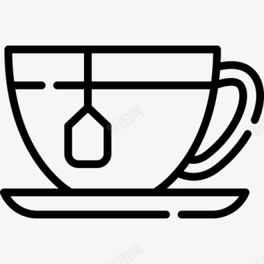 茶营养17线性图标图标