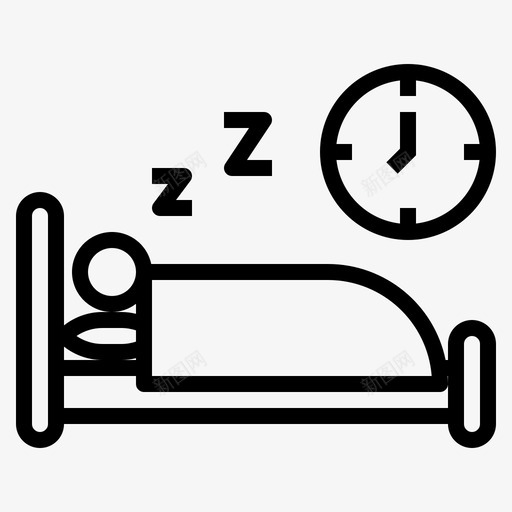 睡眠时间床饮食图标svg_新图网 https://ixintu.com 时间 睡眠 营养 饮食