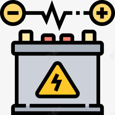 汽车电池汽车服务2线性颜色图标图标